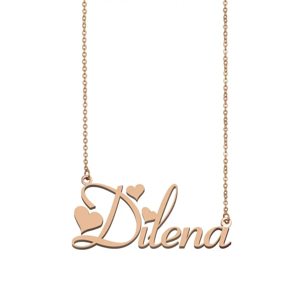 

Dilena Name Pendant Custom Nameplate Necklace for Women Girls Best Friends Birthday Wedding Christmas Mother Days Gift