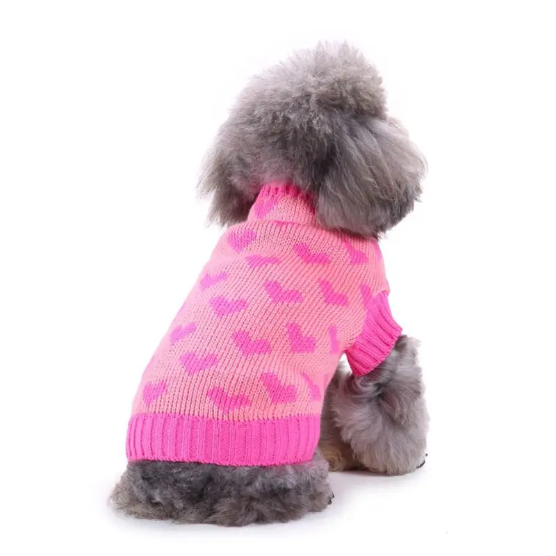 Одежда для собак Love Heart Pet зимний шерстяной свитер трикотажный щенка одежда