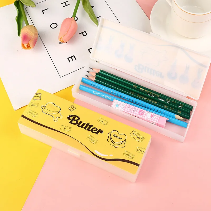 New Kpop Bangtan Boys Butter Album Transparent Plastic Pencil Box For Students Low Carbon Environmental Protection Pencil Case
New Kpop Bangtan Boys Butter Album Transparent Plastic Pencil Box For Students Low Carbon Environmental Protection Pencil Case