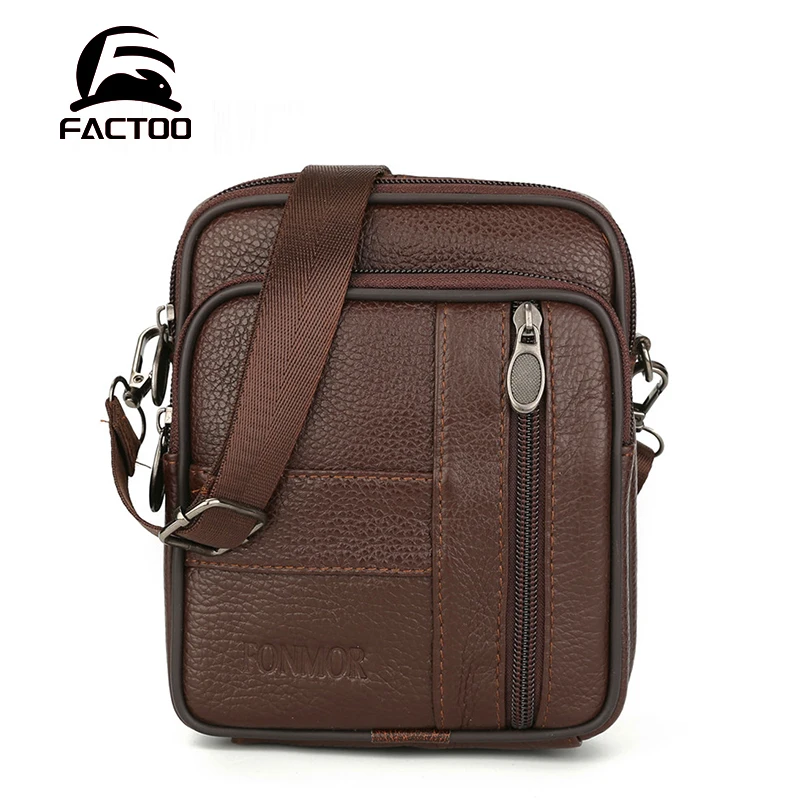 FACTOO Cowhide Men's Small Square Mobile Phone bag Leather Shoulder Messenger Cross Bag Mini Fashion Leisure For Dad 
FACTOO Cowhide Men's Small Square Mobile Phone bag Leather Shoulder Messenger Cross Bag Mini Fashion Leisure For Dad