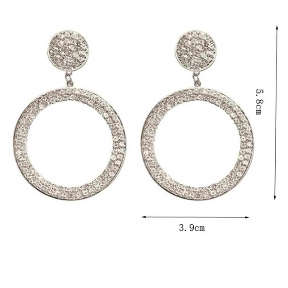 1pair Fashion Shining Circle Drop Earrings Precision Inlay Gold Silver Color Rhinestone Earrings For Women Wedding Party Jewelry
1pair Fashion Shining Circle Drop Earrings Precision Inlay Gold Silver Color Rhinestone Earrings For Women Wedding Party Jewelry