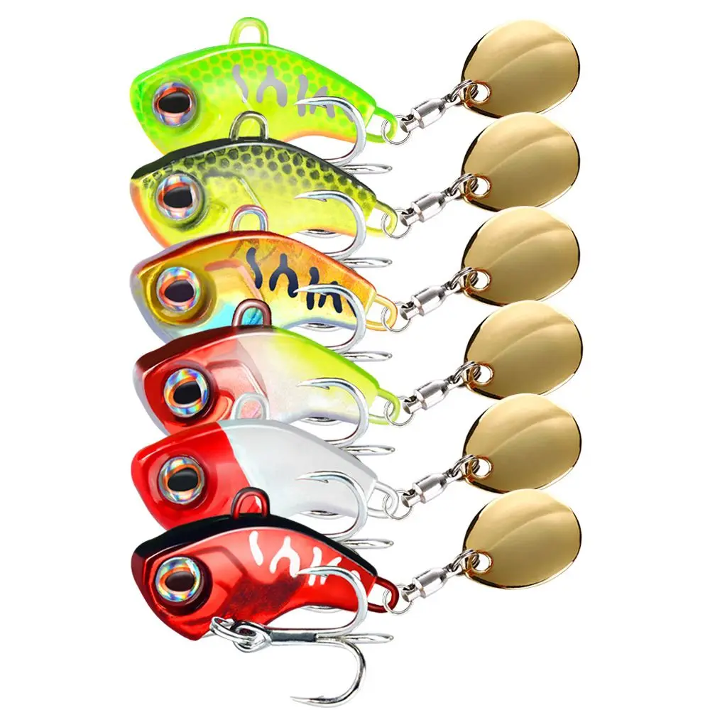 

Sequin Lure Rotating Metal VIB Vibration Bait Spinner Spoon Fishing Lures 9g 13g 16g 22g Jigs Trout Fishing Hard Baits Tackle