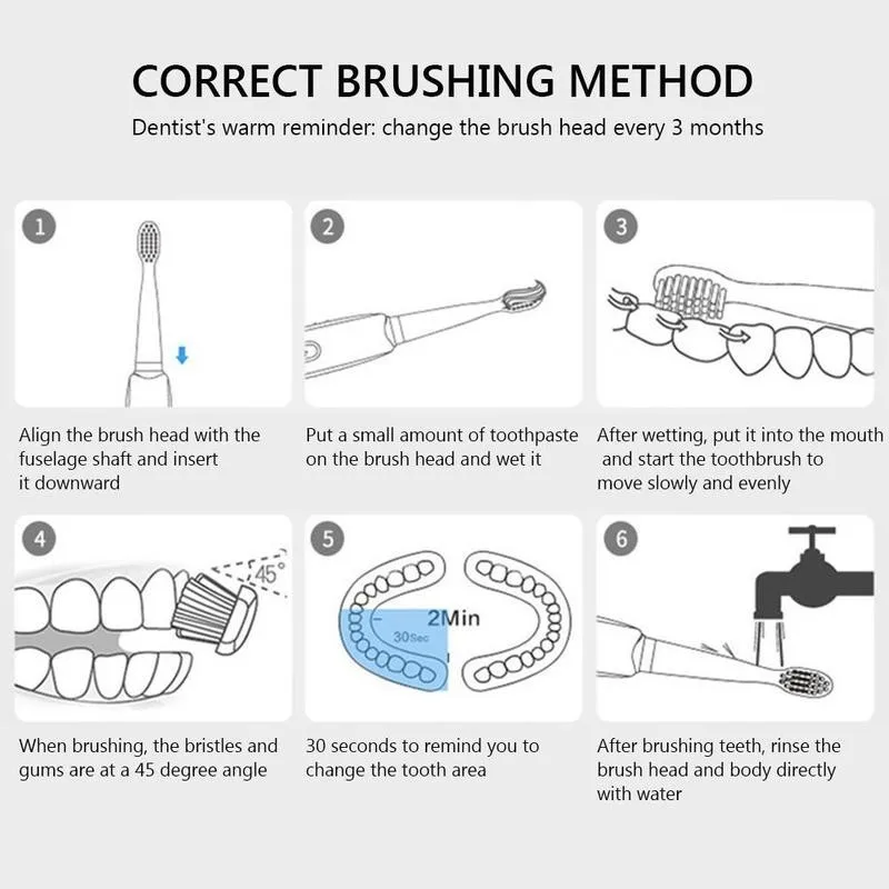Usb Charging Replacement Toothbrush Head Toothbrush Usb Rechargeable Toothbrush Washable Whitening Relax Teeth Brush 6-speed
Usb Charging Replacement Toothbrush Head Toothbrush Usb Rechargeable Toothbrush Washable Whitening Relax Teeth Brush 6-speed