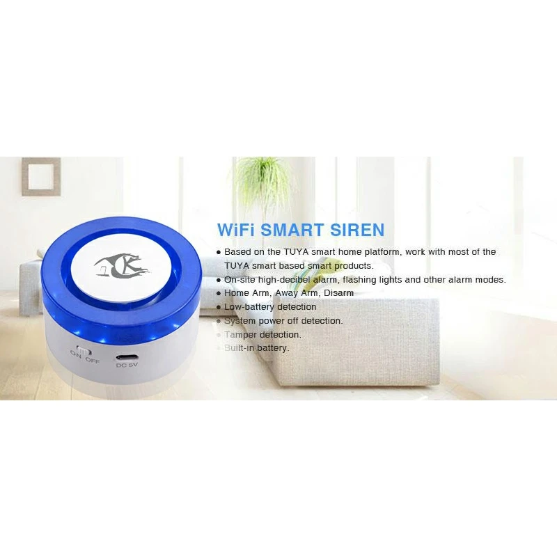 WiFi Wireless Siren Home Security WiFi Alarm Smart Siren Tuya Compatible with Alexa/Google Home EU Plug
WiFi Wireless Siren Home Security WiFi Alarm Smart Siren Tuya Compatible with Alexa/Google Home EU Plug