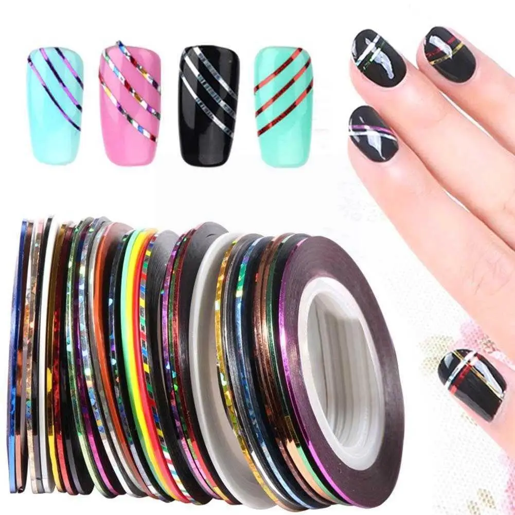 30pcs / Set Nail Gold Silver Wire Painted Line Striping Line Tool Sticker Art Rhinestones Diy Nail Decoration Tape A7l7
30pcs / Set Nail Gold Silver Wire Painted Line Striping Line Tool Sticker Art Rhinestones Diy Nail Decoration Tape A7l7