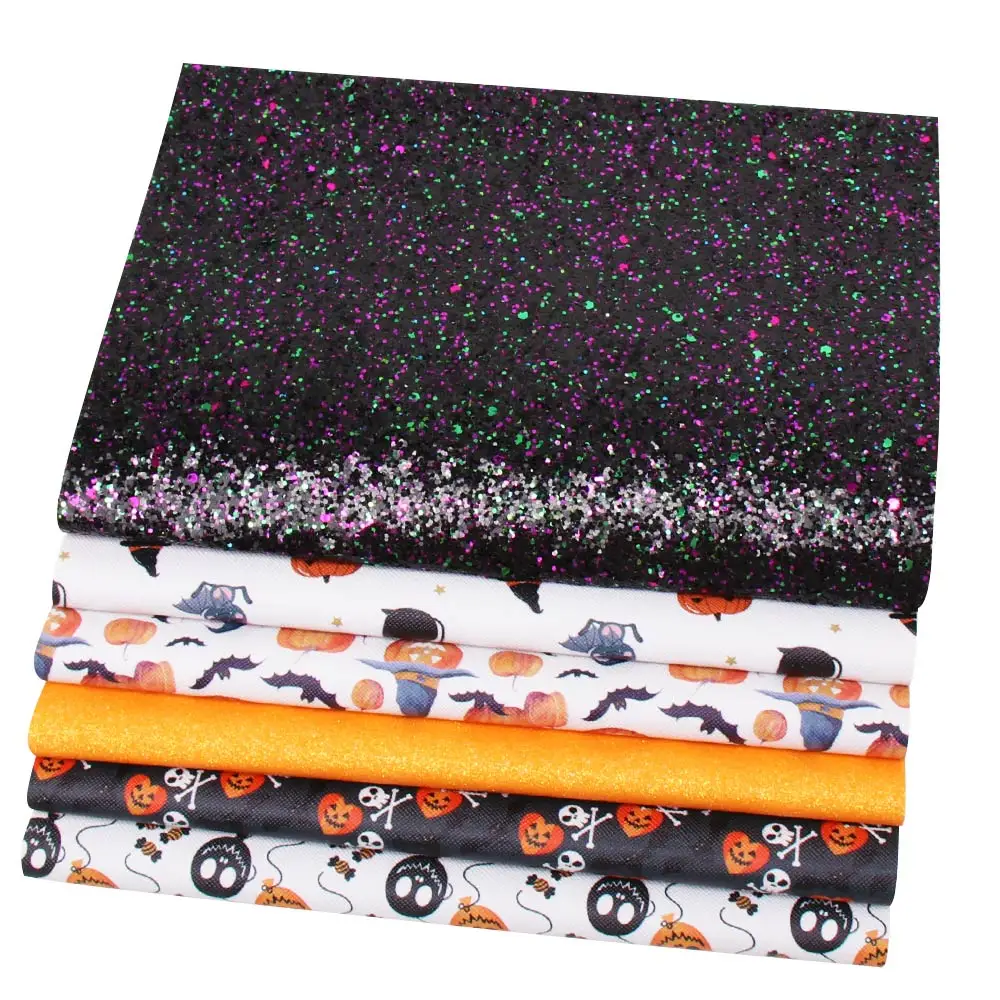 IBOWS 6pcs/set 22*30cm Halloween Series Printed And New Glitter Synthetic Leather Patchwork For Hair Bow Handbags Phone Case DIY
IBOWS 6pcs/set 22*30cm Halloween Series Printed And New Glitter Synthetic Leather Patchwork For Hair Bow Handbags Phone Case DIY