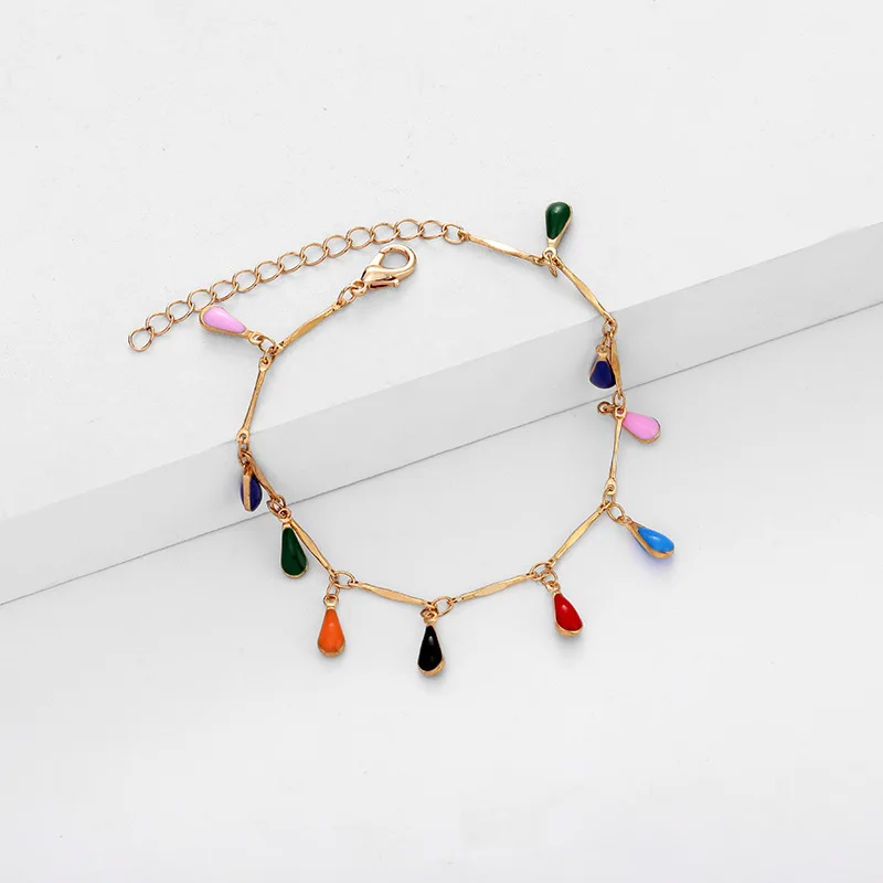 LOVOACC Colourful Enamel Waterdrop Pendant Charm Bracelets for Women Ladies Gold Silver Colour Chain Bracelets Chic Accessories
LOVOACC Colourful Enamel Waterdrop Pendant Charm Bracelets for Women Ladies Gold Silver Colour Chain Bracelets Chic Accessories