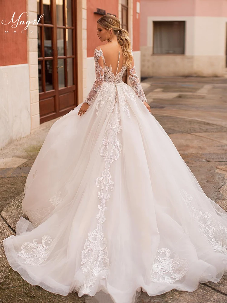 MNGRL Luxury One-shoulder Long Sleeve Bridal Dresses White Lace 3D Flower Wedding Gown Backless Tail Plus Size
MNGRL Luxury One-shoulder Long Sleeve Bridal Dresses White Lace 3D Flower Wedding Gown Backless Tail Plus Size