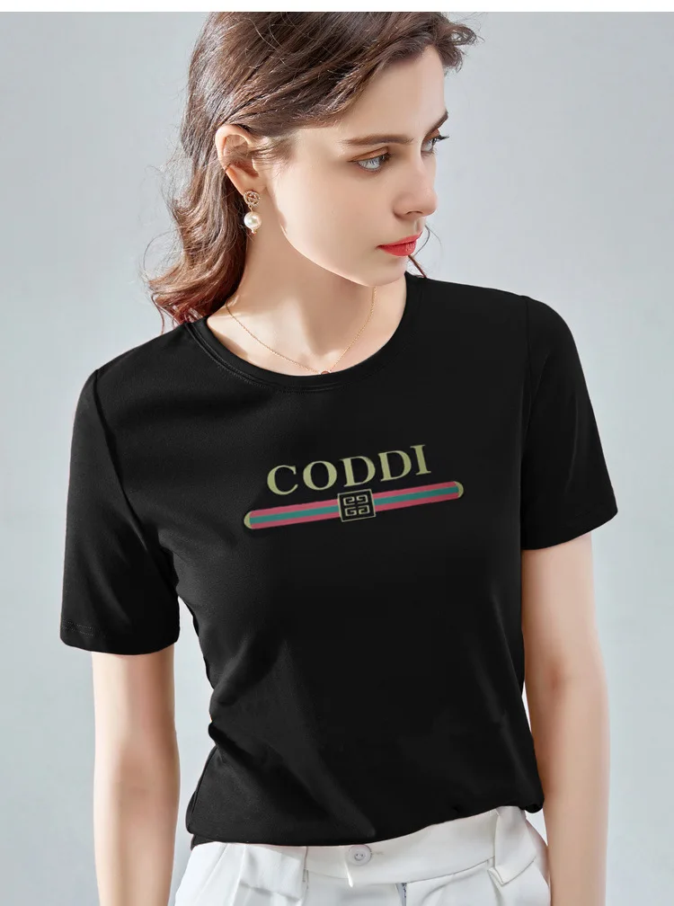 2021 Summer Femmes Letter Pritn Tshirt Fashion Women Tee Fashion Slim White Black Short Sleeve T-shirt Women Tops Girl Tshirts
2021 Summer Femmes Letter Pritn Tshirt Fashion Women Tee Fashion Slim White Black Short Sleeve T-shirt Women Tops Girl Tshirts