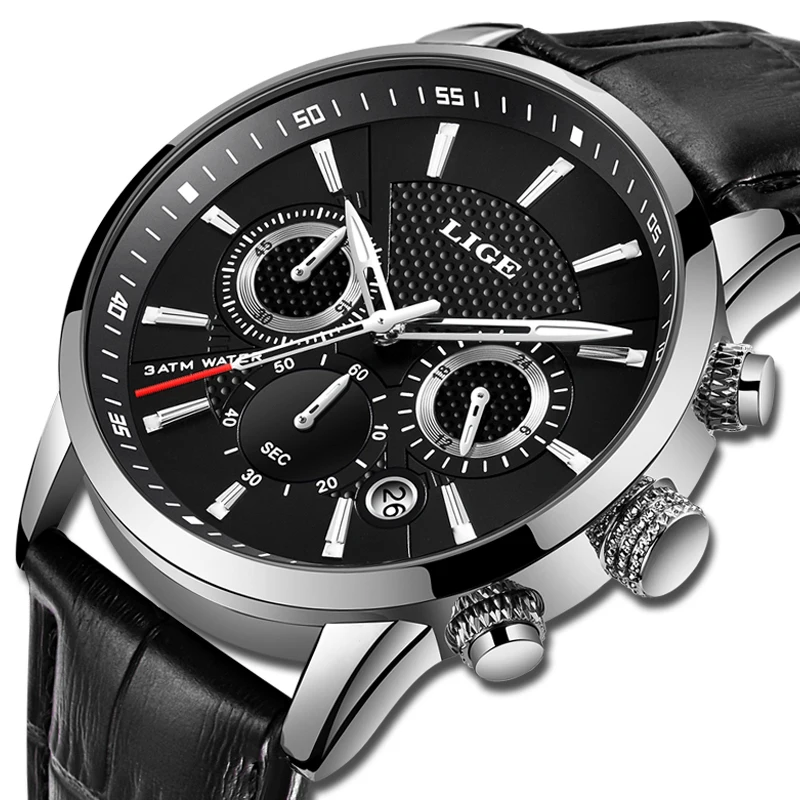 LIGE New Men Watch Top Brand Blue Leather Chronograph Waterproof Sport Automatic Date Quartz Watches For Mens Relogio Masculino
LIGE New Men Watch Top Brand Blue Leather Chronograph Waterproof Sport Automatic Date Quartz Watches For Mens Relogio Masculino