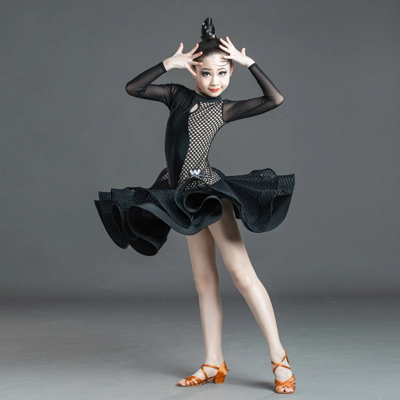 New Latin Dance Dress For Girls Children'S Black Practice Clothes Professional Cha Cha Salsa Latin Competition Dresses SL2959
New Latin Dance Dress For Girls Children'S Black Practice Clothes Professional Cha Cha Salsa Latin Competition Dresses SL2959