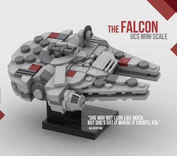 Star small particle building block Mini Millennium Falcon assembly and construction of particle children's toy gift model MOC
Star small particle building block Mini Millennium Falcon assembly and construction of particle children's toy gift model MOC