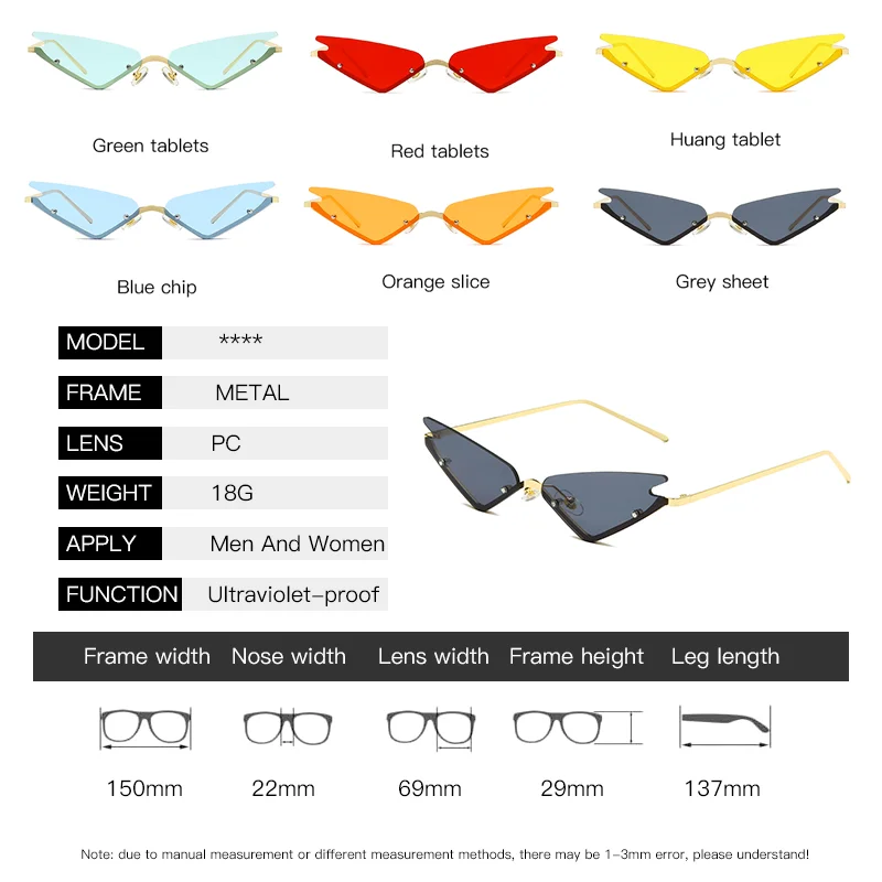 2020 Fashion Rimless Cat Eye Sunglasses Unisex Small Triangle Sun Glasses Vintage Sexy Women Cateye Eyewear Frameless Sunglass 
2020 Fashion Rimless Cat Eye Sunglasses Unisex Small Triangle Sun Glasses Vintage Sexy Women Cateye Eyewear Frameless Sunglass