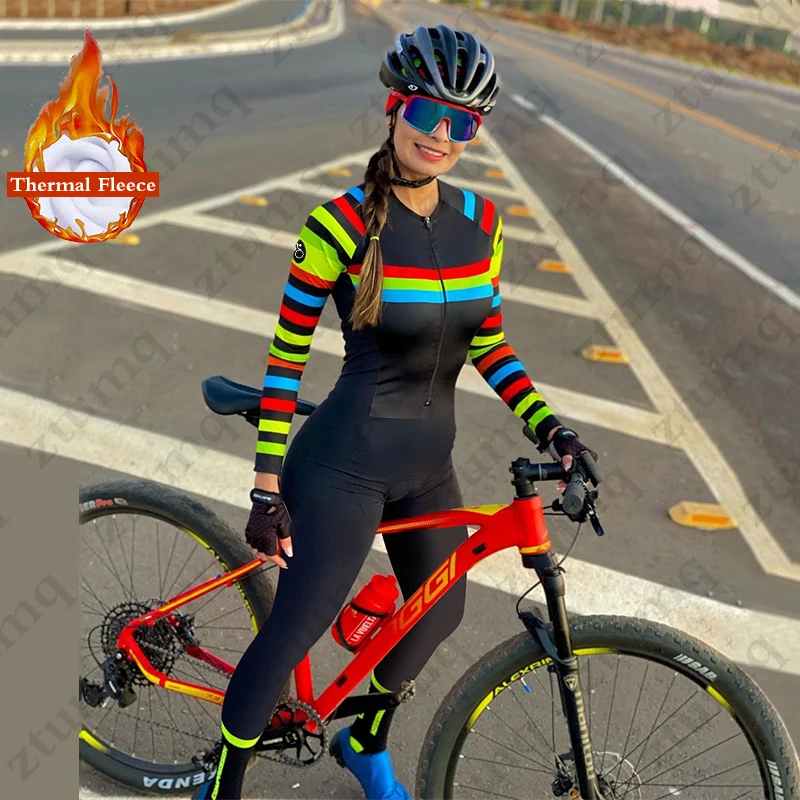 Female Cycling Monkey Winter Thermal Fleece Coverall Jumpsuit Triathlon Uniform Long Sleeve Bike Bicycle Riding MTB Clothing
Female Cycling Monkey Winter Thermal Fleece Coverall Jumpsuit Triathlon Uniform Long Sleeve Bike Bicycle Riding MTB Clothing