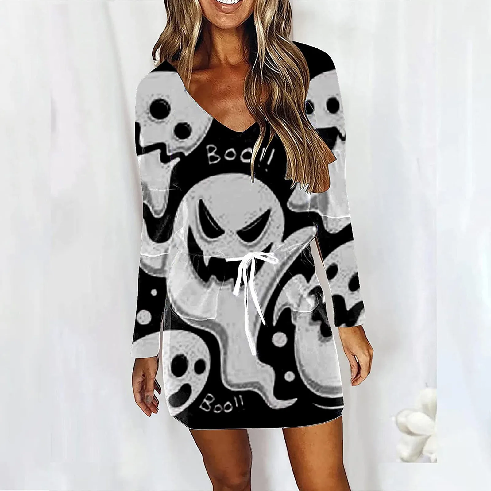 Hillsionly Plus Size Mini Dress for Women Halloween Fashion Casual Women's V-neck Printed Long Sleeve High Waist Dresses Elegant
Hillsionly Plus Size Mini Dress for Women Halloween Fashion Casual Women's V-neck Printed Long Sleeve High Waist Dresses Elegant