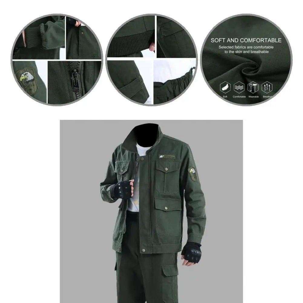 Multi-pockets 2 Pcs/Set Stylish Elastic Hem Coat Suit Turn-down Collar Coat Suit Dirt-proof for Auto Maintenance
Multi-pockets 2 Pcs/Set Stylish Elastic Hem Coat Suit Turn-down Collar Coat Suit Dirt-proof for Auto Maintenance