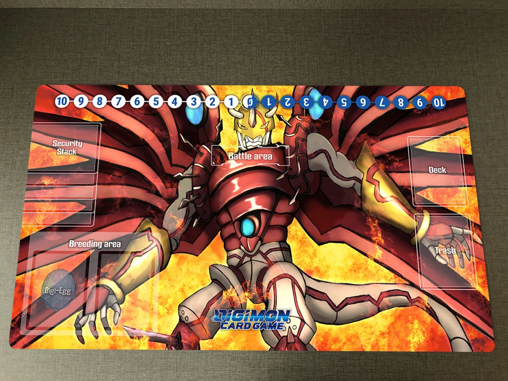 

Digimon Anime Playmat ShineGreymon Trading Card Game Mat DTCG CCG Mat Zones & Bag Anti-slip Rubber Desk Pad Mousepad 60x35cm