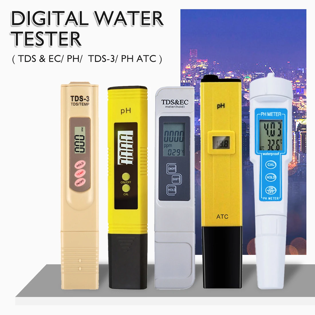 High Accuracy 0.01ph Digital PH Meter Tester TDS Meter Pen 0-14PH /0-9990 PPM for Drinking/ Food/ Lab PH Water Purity Monitor
High Accuracy 0.01ph Digital PH Meter Tester TDS Meter Pen 0-14PH /0-9990 PPM for Drinking/ Food/ Lab PH Water Purity Monitor