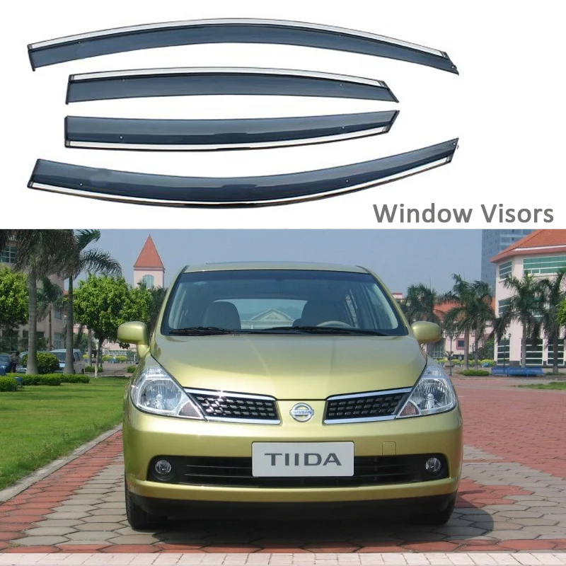Для Nissan Tiida 2005-2010 автомобильный Стайлинг навесы укрытия ОКНА ПРОТЕКТОР от дождя бровей наружное украшение 4 шт. 2007 2008
Для Nissan Tiida 2005-2010 автомобильный Стайлинг навесы укрытия ОКНА ПРОТЕКТОР от дождя бровей наружное украшение 4 шт. 2007 2008