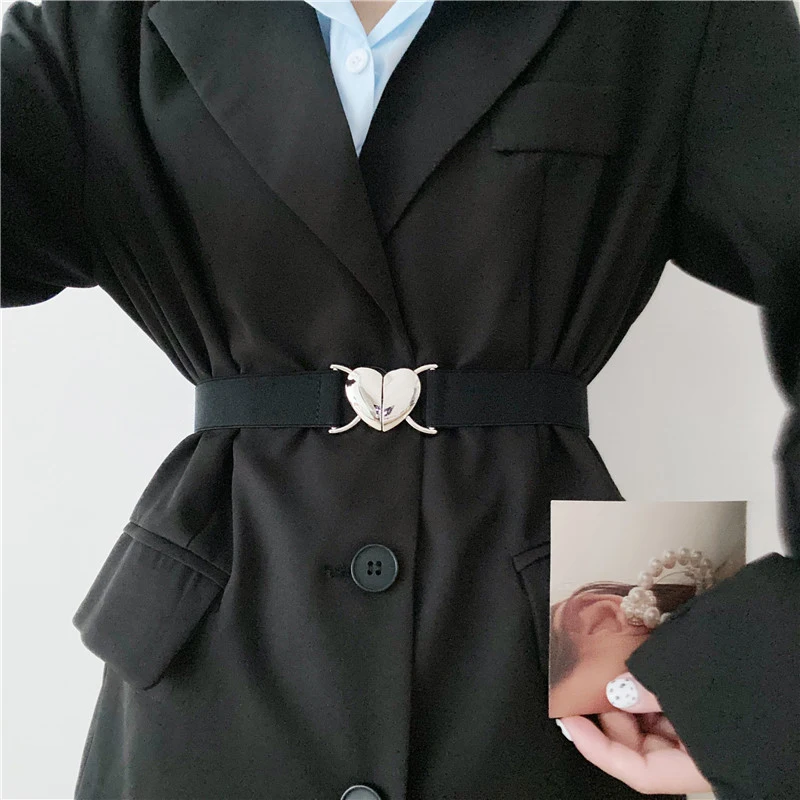 Women Elastic Belts Designer Luxury Brand Love Heart Metal Buckle Waist Dress Coat Sweater Decorative Waistband
Women Elastic Belts Designer Luxury Brand Love Heart Metal Buckle Waist Dress Coat Sweater Decorative Waistband