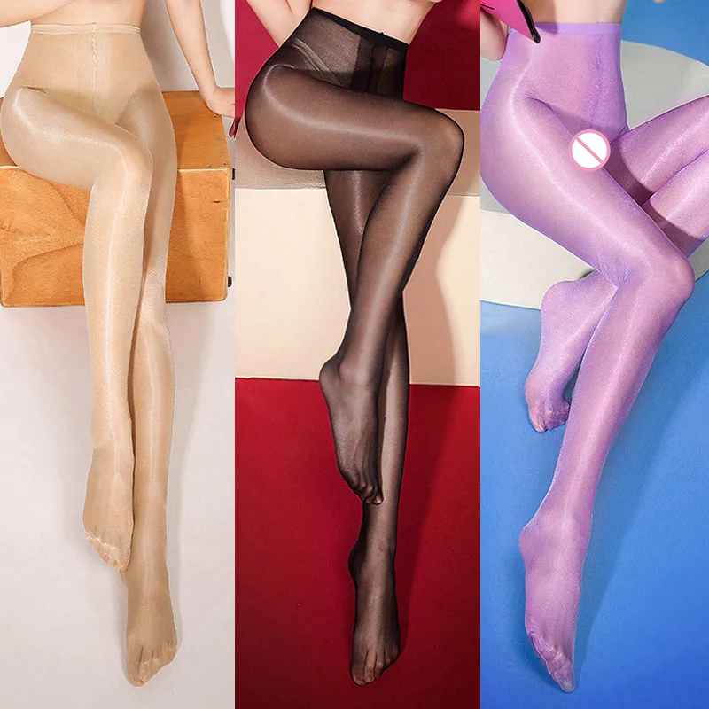 30D Women Oil Shiny High Waist Tights Open Crotch Pantyhose Yarns Sexy Multicolor Stockings Elasticity Shaping Legs Stockings 
30D Women Oil Shiny High Waist Tights Open Crotch Pantyhose Yarns Sexy Multicolor Stockings Elasticity Shaping Legs Stockings