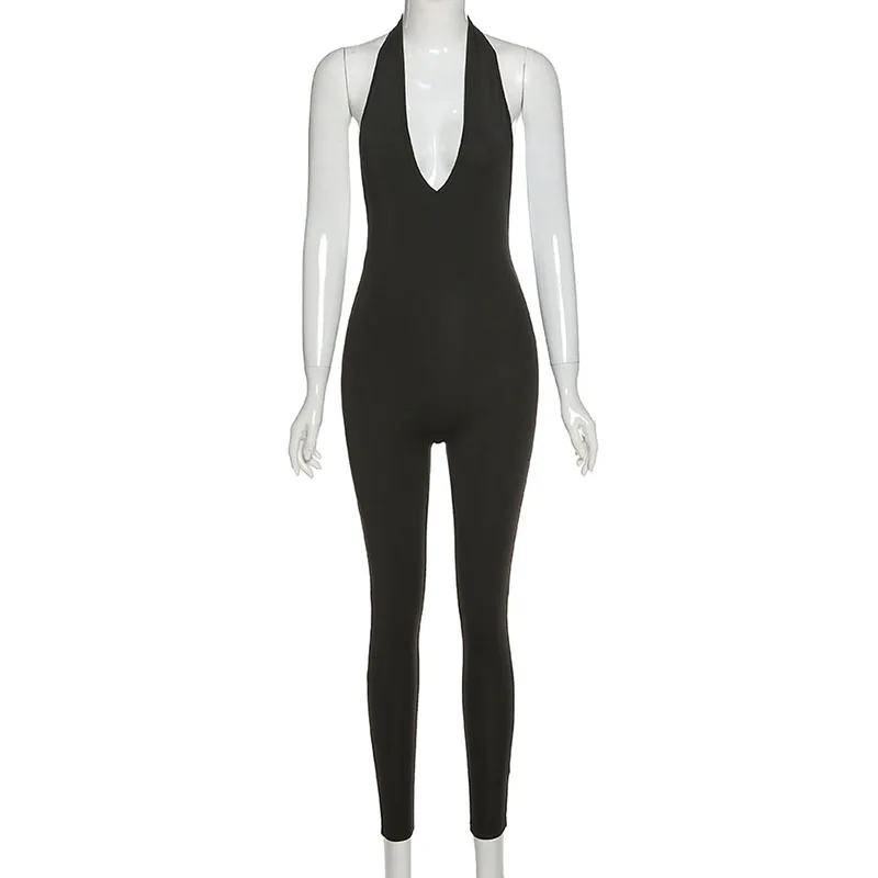 Backless Halter Deep V Neck Bodycon Jumpsuit Women Rompers Sexy Club Jumpsuits Sporty One Piece Outfits
Backless Halter Deep V Neck Bodycon Jumpsuit Women Rompers Sexy Club Jumpsuits Sporty One Piece Outfits