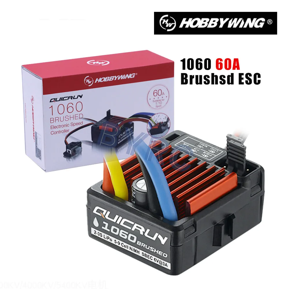 1pcs Original HobbyWing QuicRun 1060 60A Brushed Electronic Speed Controller ESC For 1:10 RC Car Waterproof
1pcs Original HobbyWing QuicRun 1060 60A Brushed Electronic Speed Controller ESC For 1:10 RC Car Waterproof