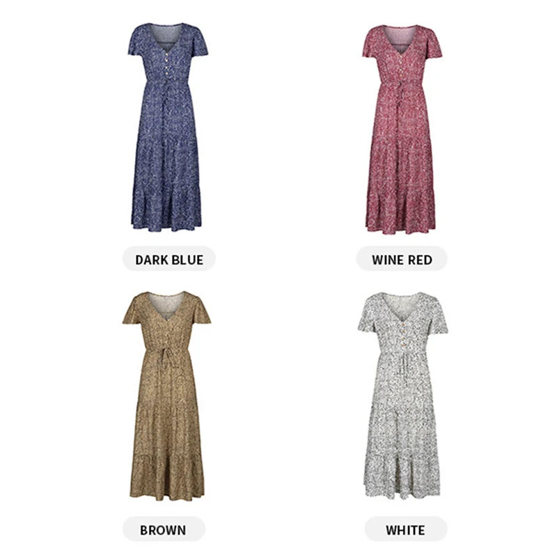 Women's Wave Dot V-neck Dress Short Sleeve High Waist Flowy Dress for Party Beach Summer ENDQ
Women's Wave Dot V-neck Dress Short Sleeve High Waist Flowy Dress for Party Beach Summer ENDQ