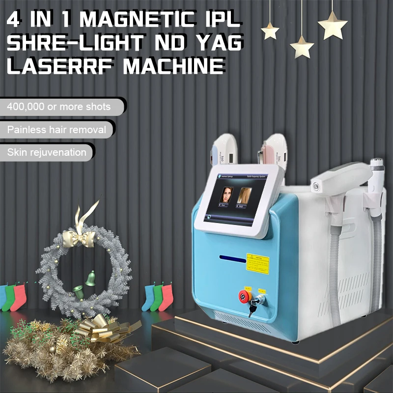 Free Shipping Four in one YAG laser Tattoo removal 360 magneto-optical IPL OPT SHR E-Lihght Hair removal beauty equipment 
Free Shipping Four in one YAG laser Tattoo removal 360 magneto-optical IPL OPT SHR E-Lihght Hair removal beauty equipment