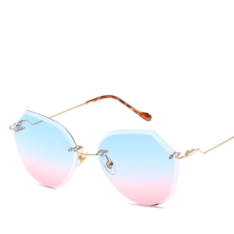 RBROVO 2021 Gradient Ocean Lens Sunglasses Women Top Brand Designer Frameless Candies Sun Glasses Vintage Oculos De Sol Feminina |