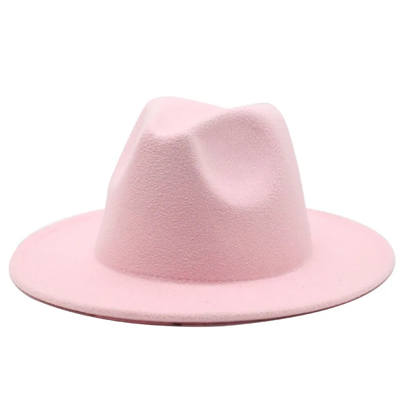 Универсальная шляпа федора с широкими полями для женщин однотонная шерстяная