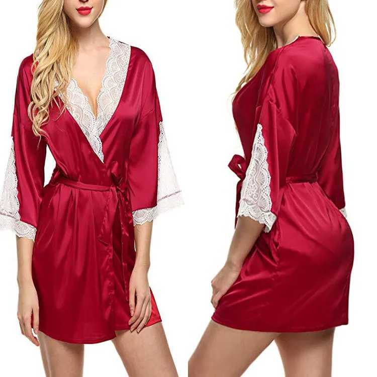 Silk Pajamas Nightgown Sexy Lingerie Nightdress Silk Dress Underwear Women Sleepwear Sets Lingerie with Robe
Silk Pajamas Nightgown Sexy Lingerie Nightdress Silk Dress Underwear Women Sleepwear Sets Lingerie with Robe