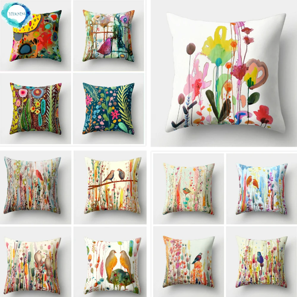 Multicolor Bird Floral Landscape Painting Decorative Throw Pillow Case Chair Sofa Square Polyester Couch Cushion Cover 45X45CM
Multicolor Bird Floral Landscape Painting Decorative Throw Pillow Case Chair Sofa Square Polyester Couch Cushion Cover 45X45CM