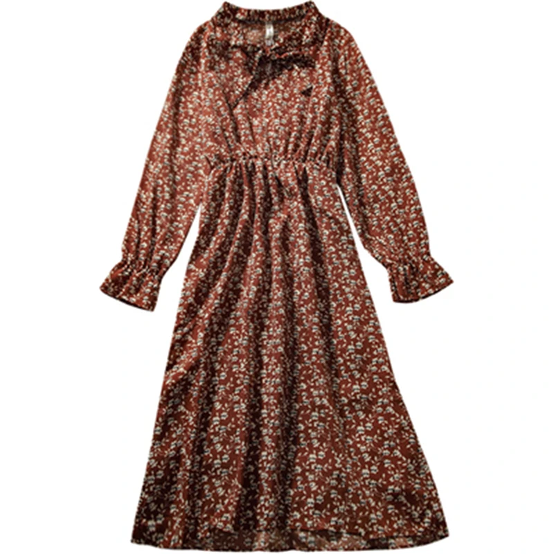 2021 Spring Autumn Women's Long Dress Vintage New Arrivals Female Floral Chiffon Dresses Oversize Vestido Lady Clothes Bow M73
2021 Spring Autumn Women's Long Dress Vintage New Arrivals Female Floral Chiffon Dresses Oversize Vestido Lady Clothes Bow M73