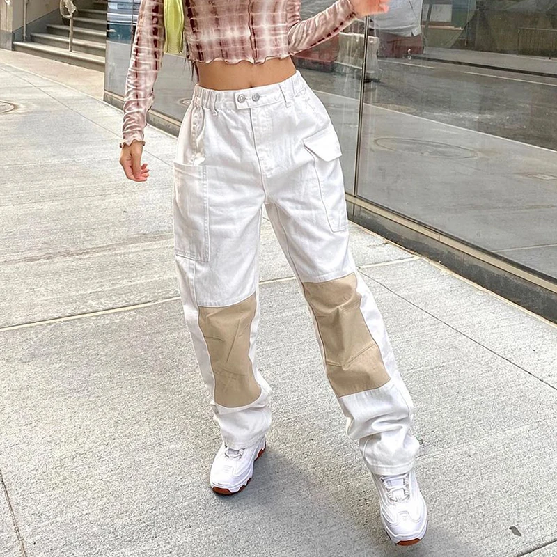 Wide Leg y2k Cargo Pants High Waist Aesthetic 90s Denim Fashion Streetwear Patchwork Women's Baggy Jeans Vintage 
Wide Leg y2k Cargo Pants High Waist Aesthetic 90s Denim Fashion Streetwear Patchwork Women's Baggy Jeans Vintage