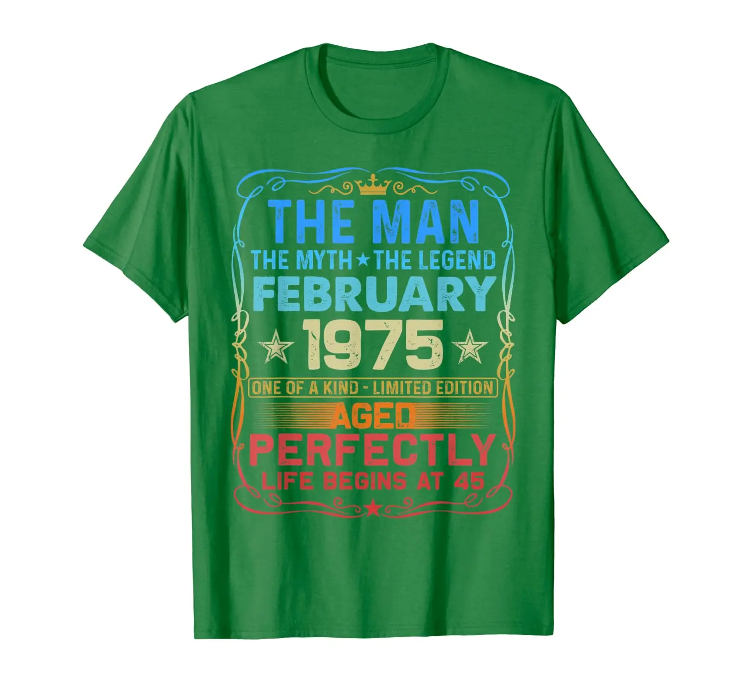 The Man the Myth was born February 1975 45th Birthday Gifts T-Shirt
The Man the Myth was born February 1975 45th Birthday Gifts T-Shirt