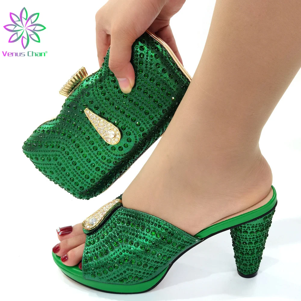 Green Color Italian Design Italian Women Shoes and Bag Set Nigerian Ladies Matching Shoes and Bag with Shinning Crystal
Green Color Italian Design Italian Women Shoes and Bag Set Nigerian Ladies Matching Shoes and Bag with Shinning Crystal