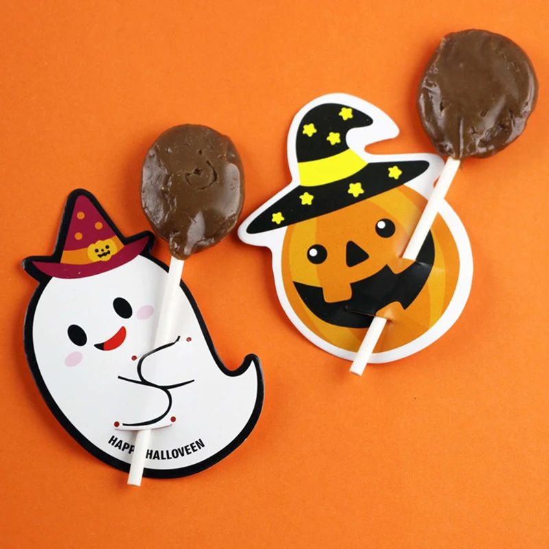 50pcs Ghost Pumpkin Style Halloween Gift Candy Decorations Paper Lollipop Card 
50pcs Ghost Pumpkin Style Halloween Gift Candy Decorations Paper Lollipop Card