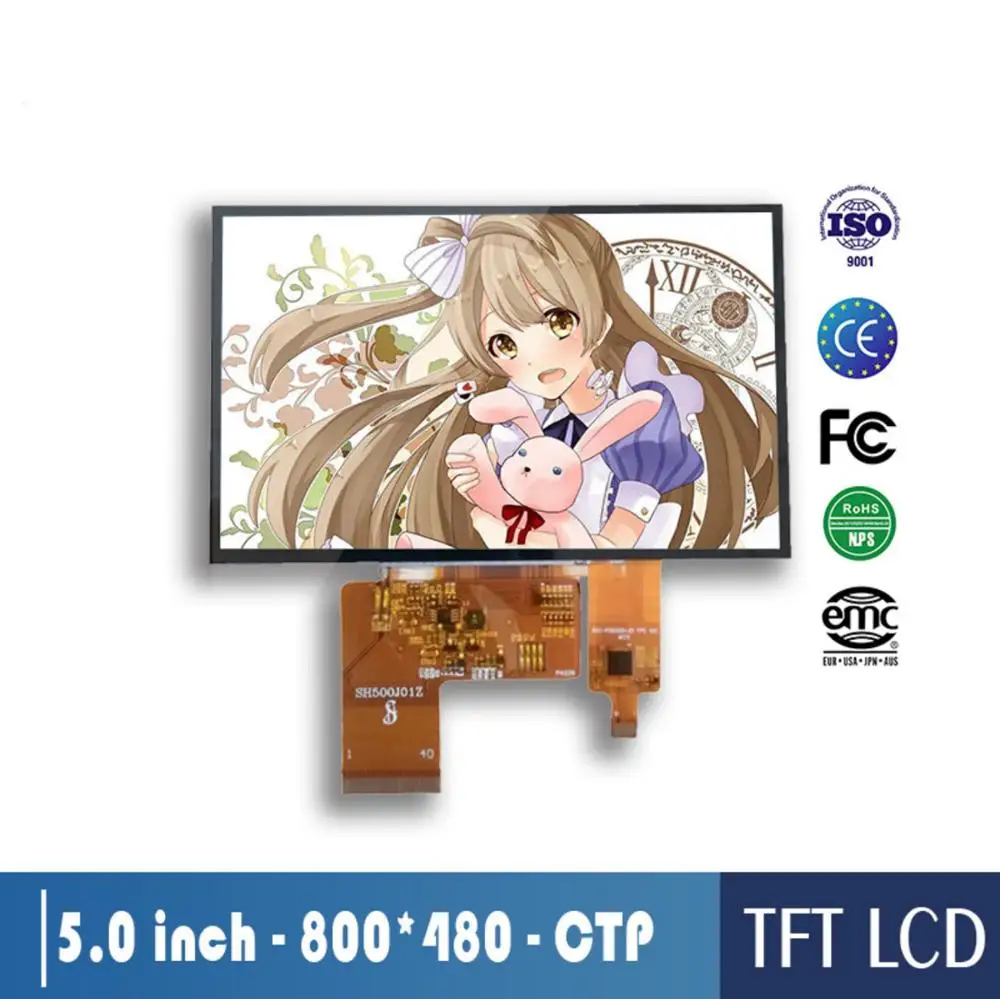 Dawupine 5 дюймов TFT ёмкостный Тач цветная (RGB) ЖК дисплей 800*480 дисплей|Дисплеи| |