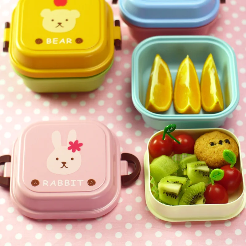 

Cartoon Healthy Plastic Lunch Box Microwave Oven Lunch Bento Boxes Food Container Dinnerware Kid Childen Lunchbox