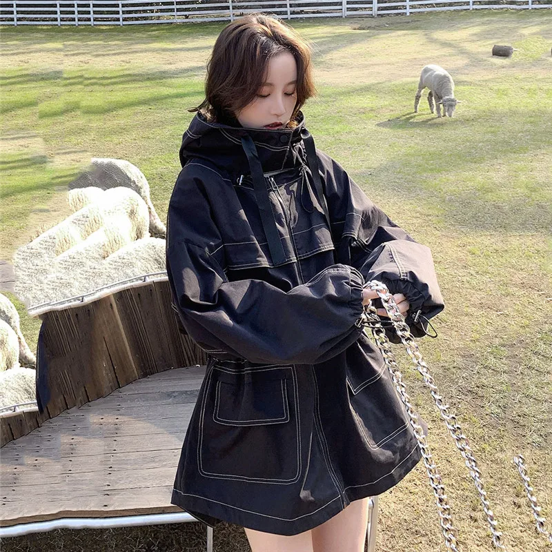 2020 New Tooling Windbreaker Women's Spring Autumn Trench Coats Casual Short Hooded Outerwear g285
2020 New Tooling Windbreaker Women's Spring Autumn Trench Coats Casual Short Hooded Outerwear g285