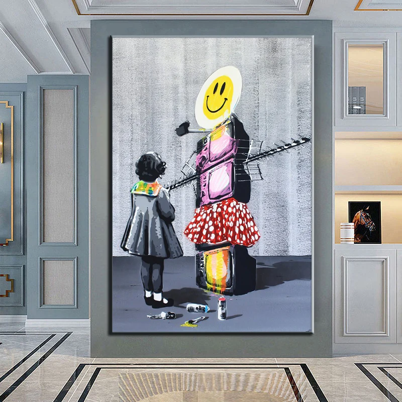 Black and White Abstract Graffiti Art Smile Girls Play TV Posters and Prints Canvas Painting Wall Artworks Picture Home Decor
Black and White Abstract Graffiti Art Smile Girls Play TV Posters and Prints Canvas Painting Wall Artworks Picture Home Decor