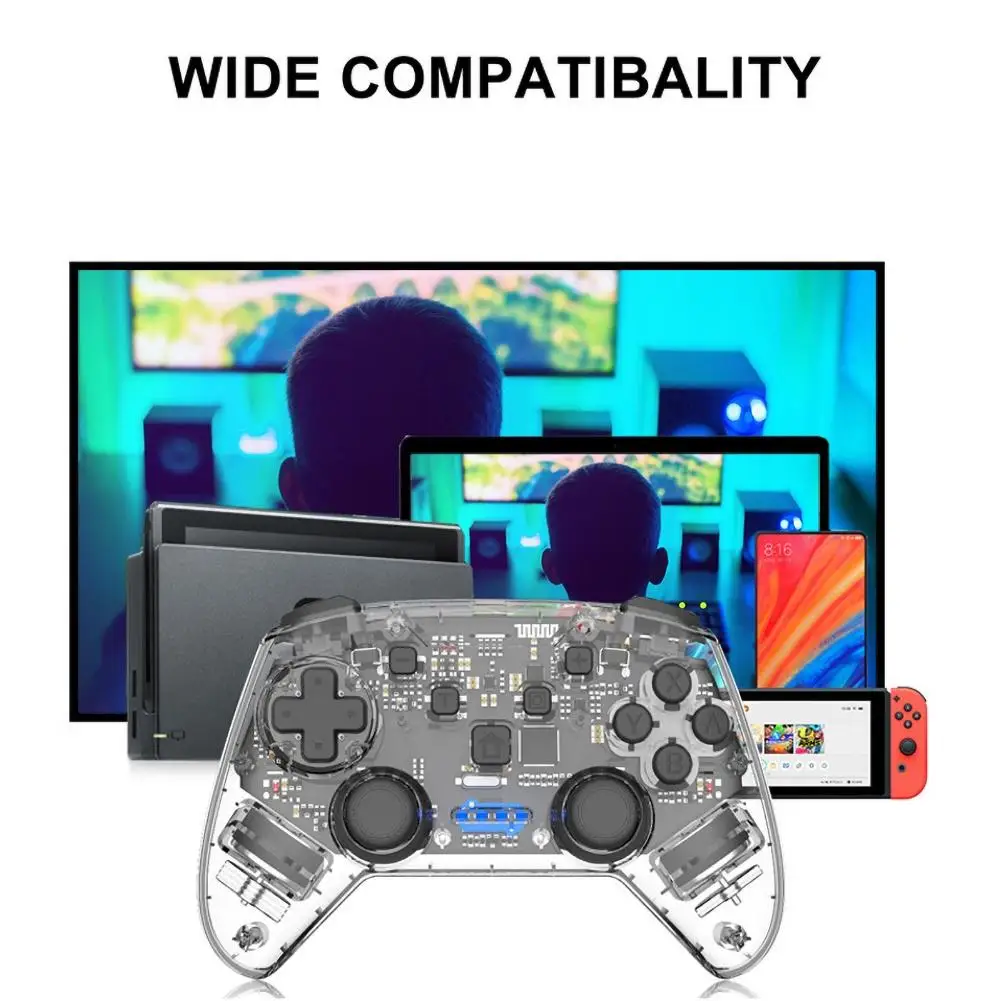 Wireless Bluetooth Gaming Remote Controller Console For Nintend Switch Game Player Transparent Switch Pro Handle With Vibration
Wireless Bluetooth Gaming Remote Controller Console For Nintend Switch Game Player Transparent Switch Pro Handle With Vibration