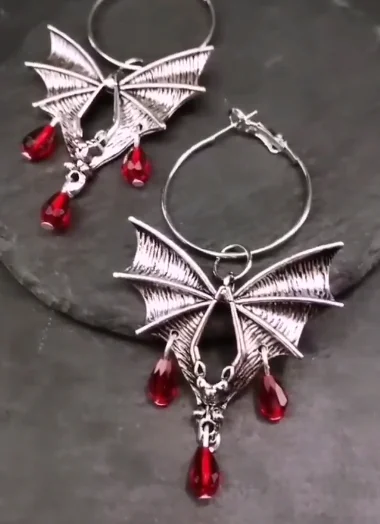 Bat Hoop Earrings,Halloween Earrings,Goth Earring,Witchy Jewelry,Gothic Earrings Halloween Gifts
Bat Hoop Earrings,Halloween Earrings,Goth Earring,Witchy Jewelry,Gothic Earrings Halloween Gifts