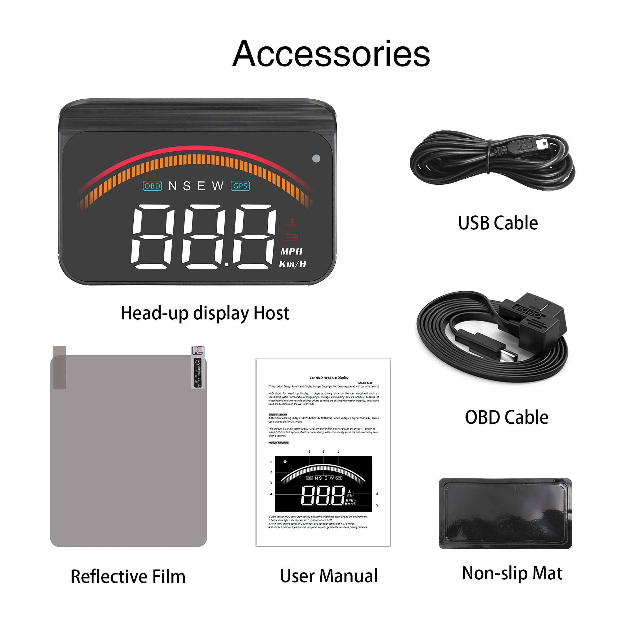 M11 hud head up display OBD2 GPS Dual System Windshield Speed Projector Security Alarm Water temp Overspeed RPM Voltage
M11 hud head up display OBD2 GPS Dual System Windshield Speed Projector Security Alarm Water temp Overspeed RPM Voltage