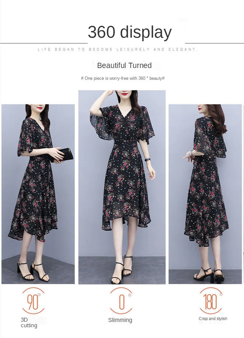 Mid Long Dress Plus Size Women's Temperament Frint Floral Polyester Dress Female Summer 2021 New Fat Sister Thin Belly Skirt
Mid Long Dress Plus Size Women's Temperament Frint Floral Polyester Dress Female Summer 2021 New Fat Sister Thin Belly Skirt
