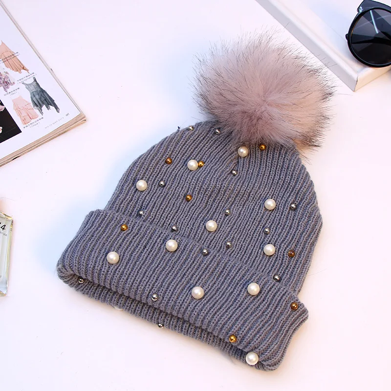 Winter Pearl Fur Warm Knitted Hats For Women Beanies Bones Skullies Beanie Hat Solid Hot Sale Knitted Winter Caps
Winter Pearl Fur Warm Knitted Hats For Women Beanies Bones Skullies Beanie Hat Solid Hot Sale Knitted Winter Caps