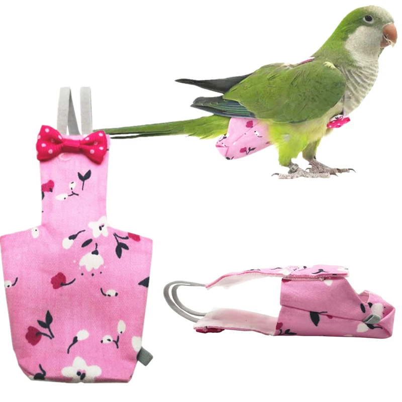 1PC Bird Parrot Diaper Cockatiel Pigeons Medium Large Pet Birds Flight Suit Clothes Feces Pocket|Дрессировка птиц| |