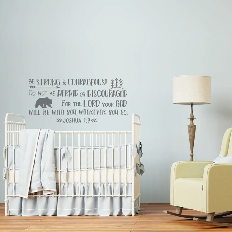 Bible Verse Wall Decals Nursery Joshua 1:9 Be Strong and Courageous Explorer Forest Wall Decal Vinyl Boys Kids Room Decor Z980
Bible Verse Wall Decals Nursery Joshua 1:9 Be Strong and Courageous Explorer Forest Wall Decal Vinyl Boys Kids Room Decor Z980