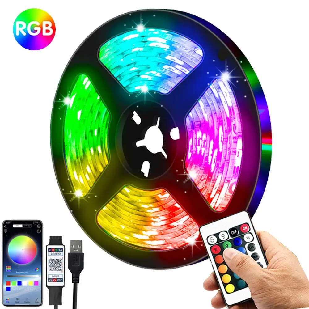 Bluetooth Control RGB LED Lights Strip USB 5V 5050 2835 Flexible Lamp Tape Diode Festival Fita Bedroom Tira Luces TV PC Desk Luz
Bluetooth Control RGB LED Lights Strip USB 5V 5050 2835 Flexible Lamp Tape Diode Festival Fita Bedroom Tira Luces TV PC Desk Luz